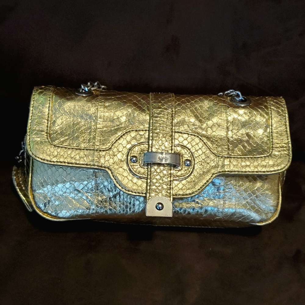 Rafe Gold Snakeskin Patterned Purse